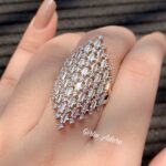 Luxury Starling Silver Zircon Stone Finger Ring
