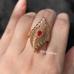 Taiyeba high Quality– Golden Leaf Ruby Ring