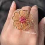 Golden Floral Statement Ring