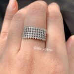 Elegant Silver Crystal Band Ring