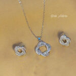 Silver Floral Pendant Set