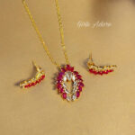 Premium gold-plated necklace & earrings set — crafted with ruby-inspired stones