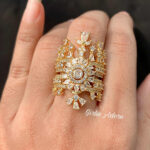 Royal Gold Diamond-Cut Floral Statement Ring