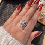 Premium Dual-Halo Baguette Statement Ring