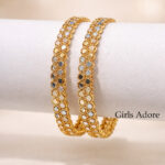 Crystal Glow Gold Plated Bangle Set