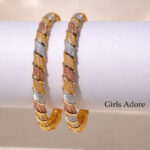 Trinity Sparkle Designer Gold Bangle