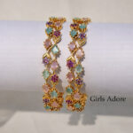 Blossom Vine Multi-Stone Gold Plated Bangle