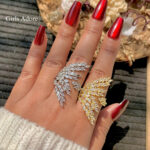 Premium Crystal Leaf Wrap Ring (Gold/Silver)