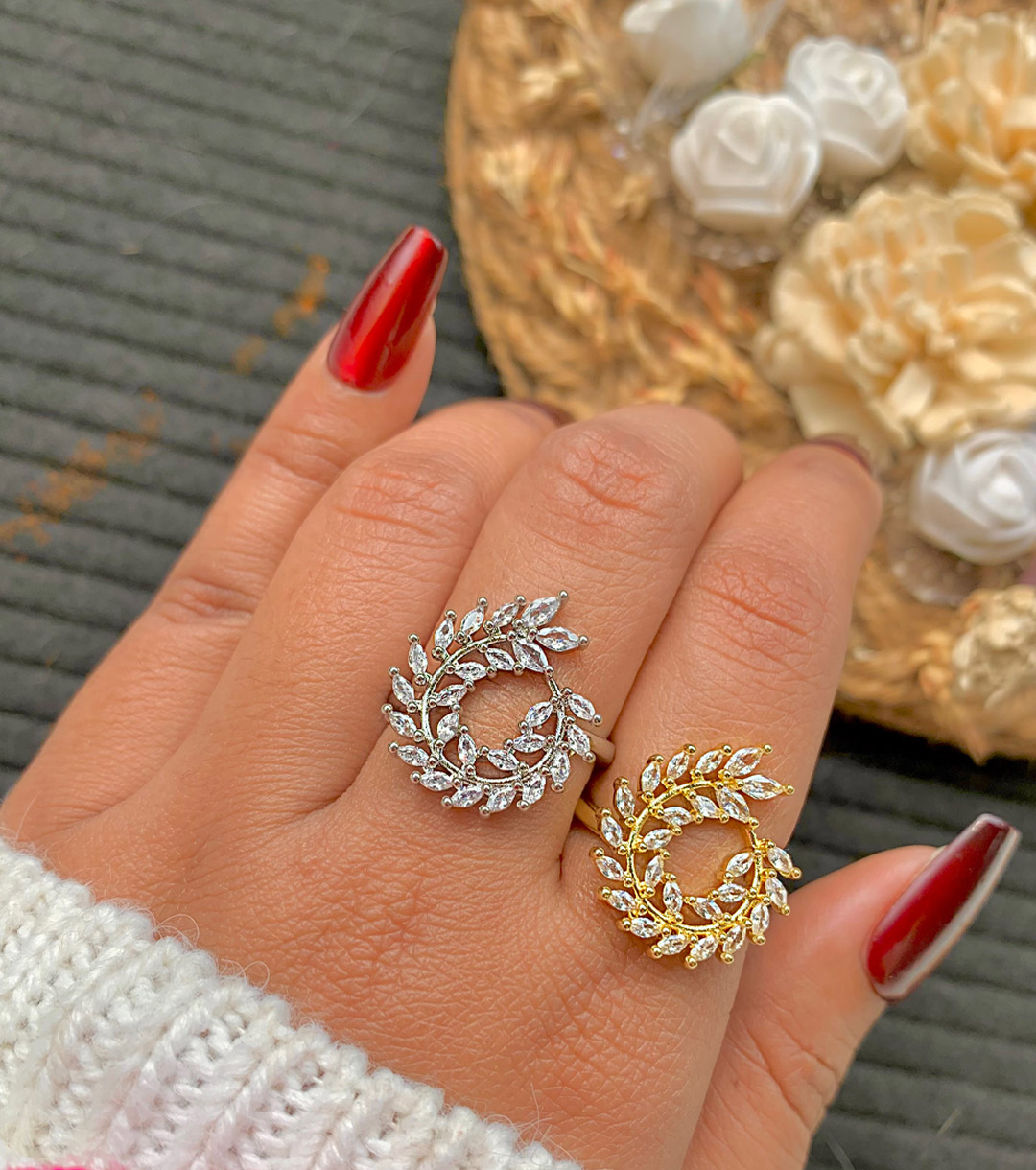 Gar-325 Eid Royal Wreath Statement Ring - Image 1