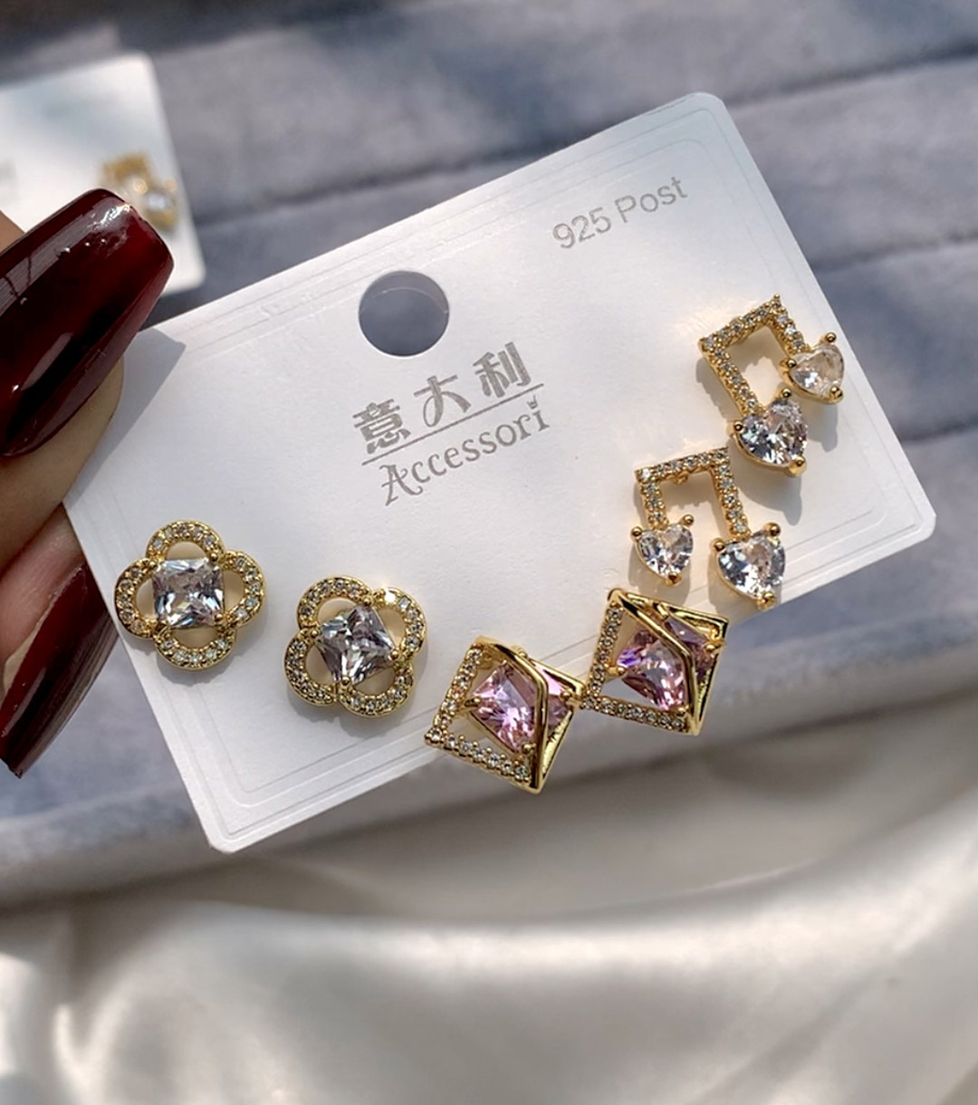 Ear-013 Premium Quality Ad Stone Eearring - Image 1