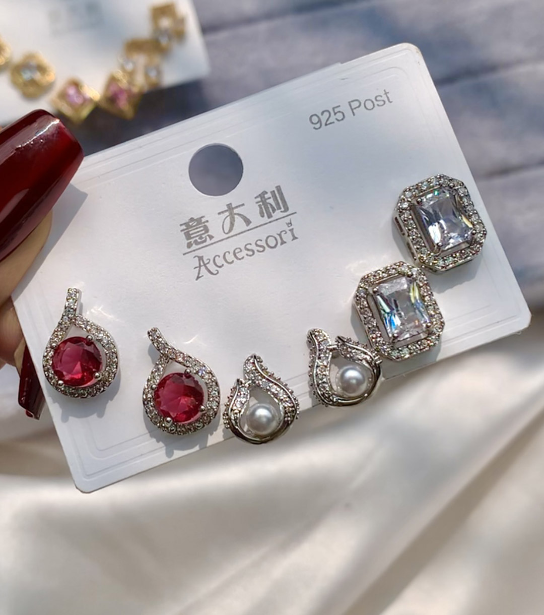 Ear-014 Premium Quality Ad Stone Eearring - Image 1