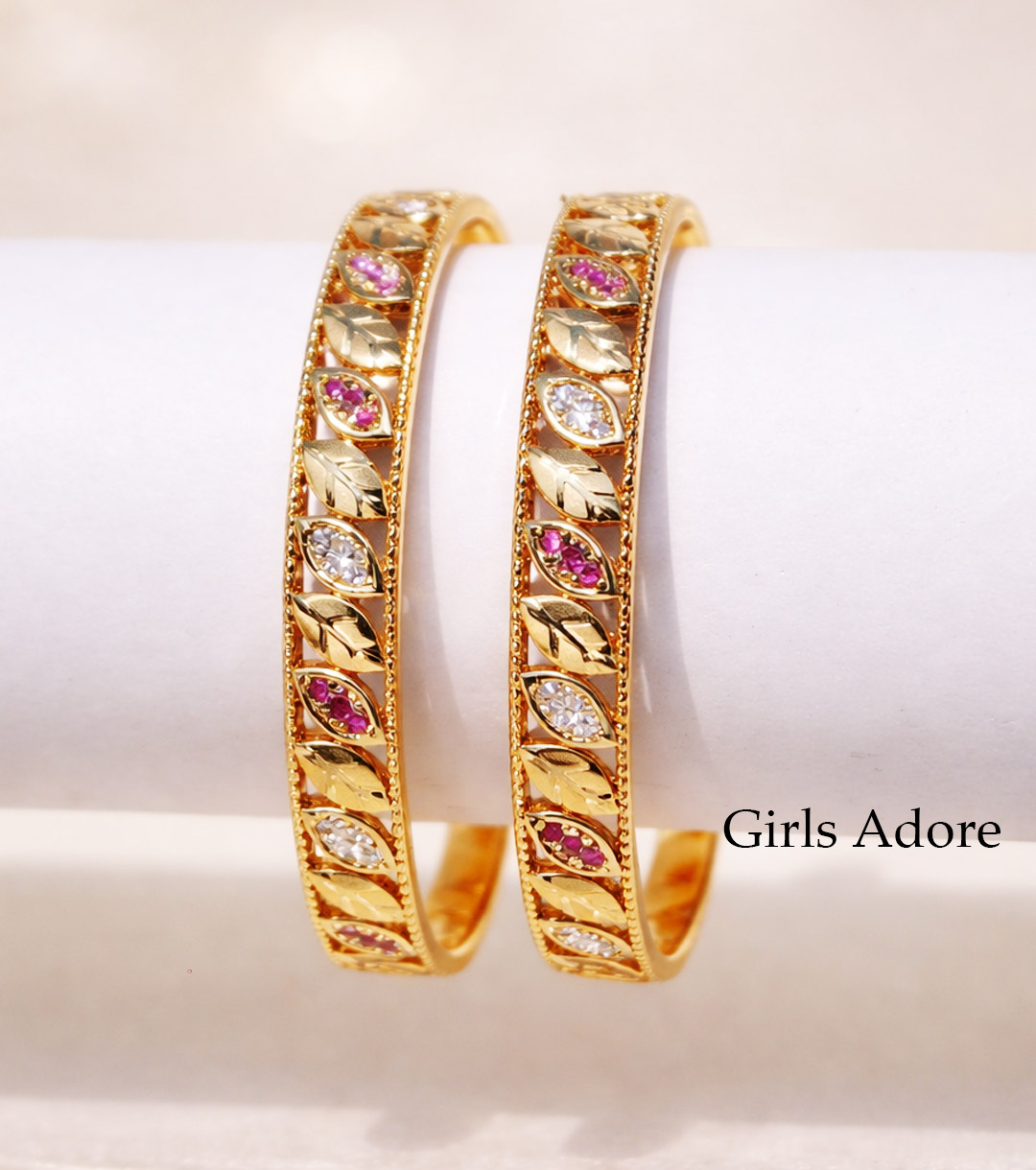 GAP-20 Royal Taiyeba Ruby Multy Gold Plated High Quality Bangle - Image 1