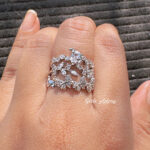 Crystal Vine Adjustable Three  Ring