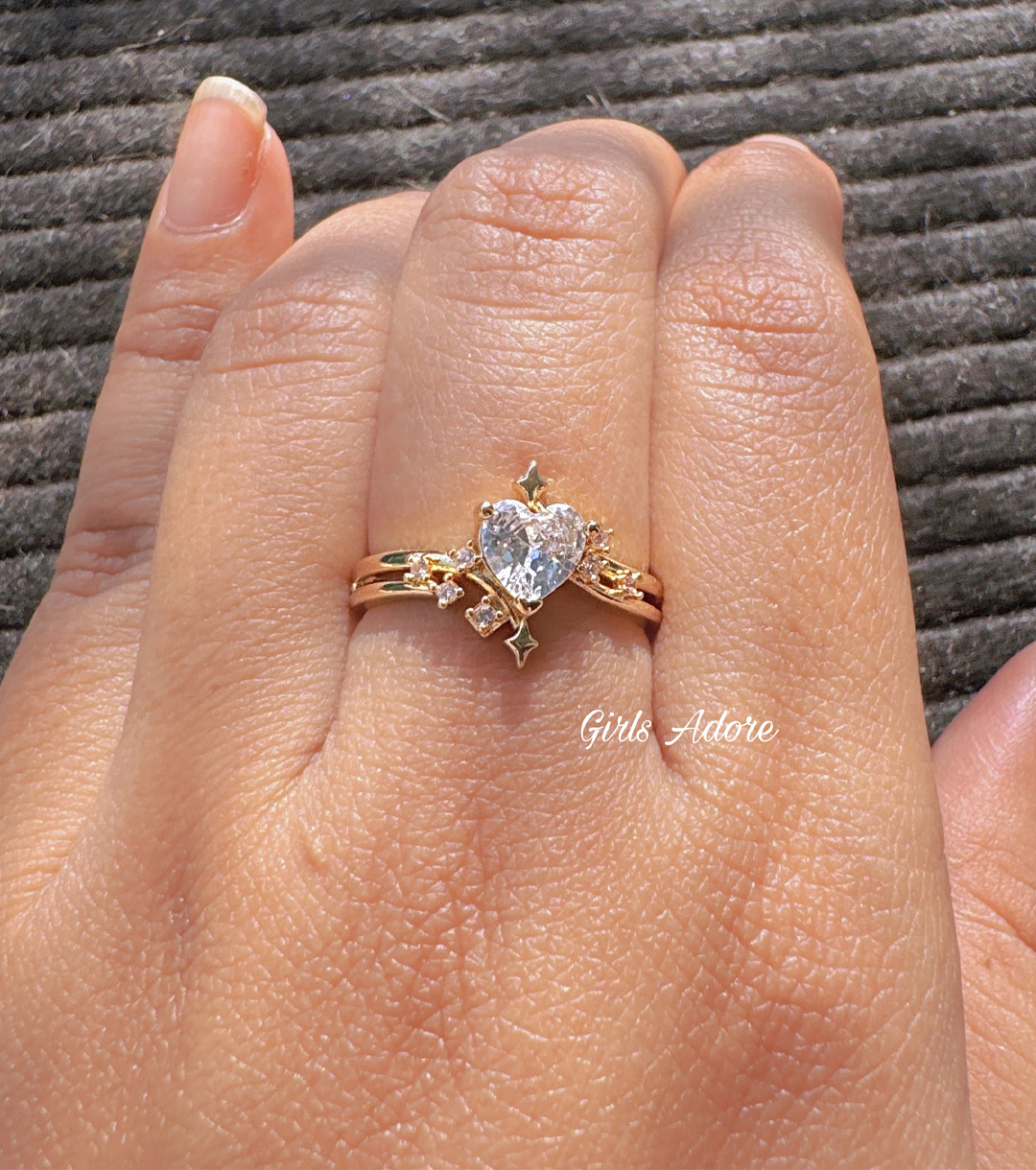 Gar-45 Crystal Vine Adjustable Ring - Image 1