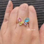 Multicolor Sparkle Adjustble Ring