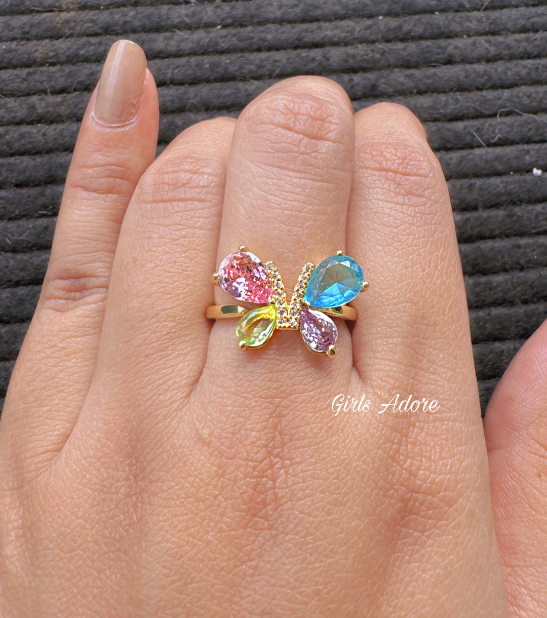 Gar-59 Multicolor Sparkle Adjustble Ring - Image 1