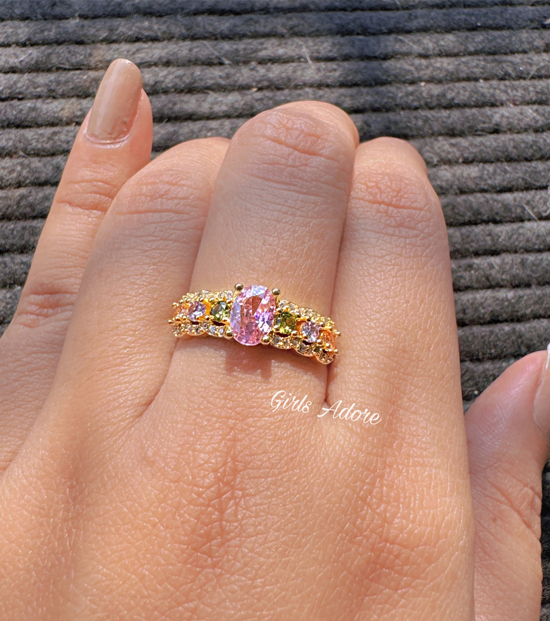 Gar-63 Multicolor Sparkle Adjustble Ring - Image 1