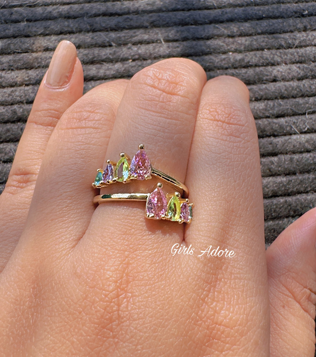 Gar-64 Multicolor Sparkle Adjustble Ring - Image 1