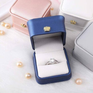 Crown Pu Leather Ring Box