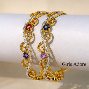 Royal Multi-Stone Gold Plated Bangle