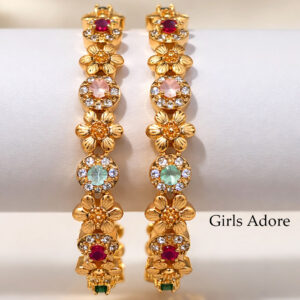 Royal Taiyeba Ruby Multy Gold Plated High Quality  Bangle